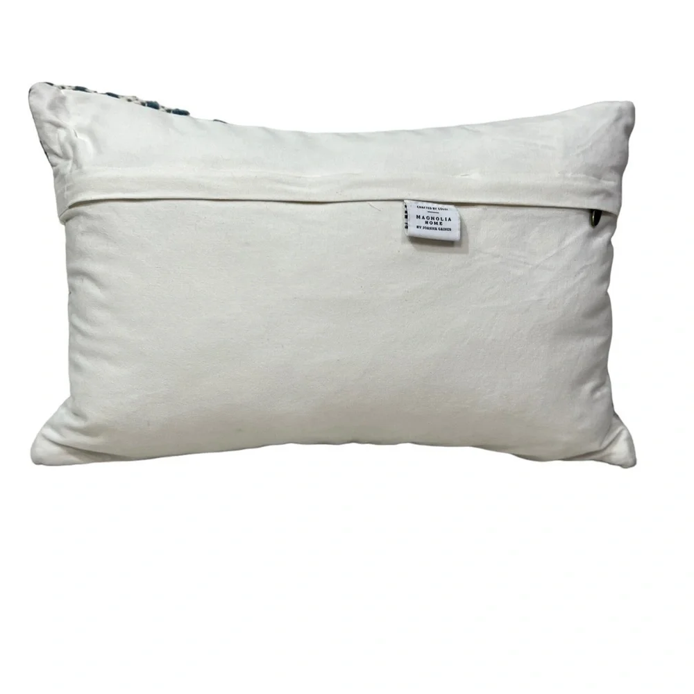 Magnolia Home Joanna Gaines Blue Ivory Wool Blend Loloi Pillow